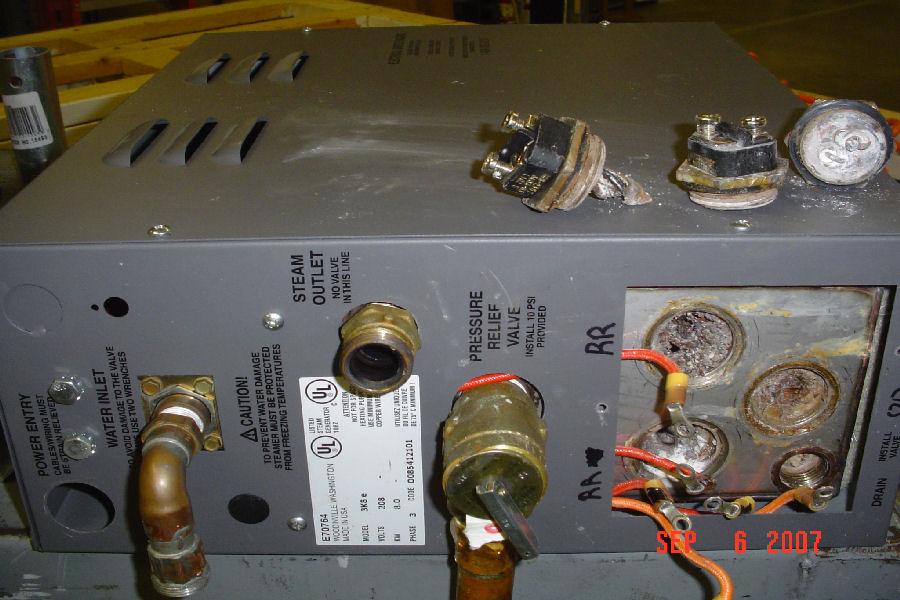 Amerec Steam Generator Used At A Health Club 24/7 is Packed with Lime