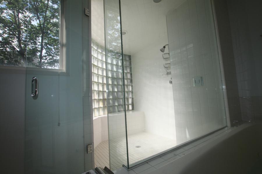 Mr Steam Steam Shower with Large Curved Window Wall
